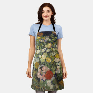 Bouquet of Flowers in a Vase   Vintage Artwork Apron