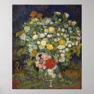 Bouquet of Flowers in a Vase   Vintage Artwork Poster