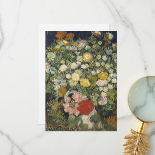 Bouquet of Flowers in a Vase   Vintage Artwork Thank You Card