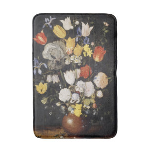 Bouquet of Flowers in an Earthenware Vase (1610) Bath Mat