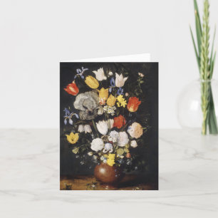 Bouquet of Flowers in an Earthenware Vase (1610)  Holiday Card