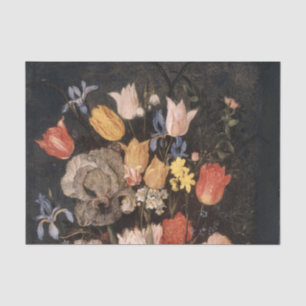Bouquet of Flowers in an Earthenware Vase Tissue Paper