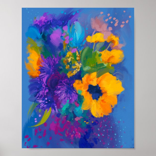 Bouquet Of Flowers In Blue Season Poster (Front)