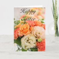 Bouquet of flowers in peach Easter