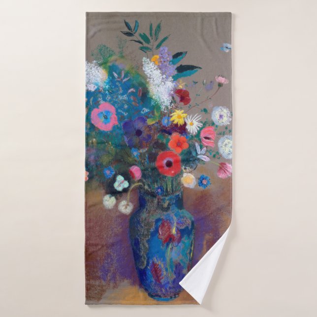 Bouquet of Flowers, Redon Bath Towel (Bath Towel)