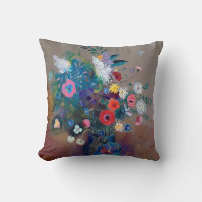 Bouquet of Flowers, Redon Cushion (Front)