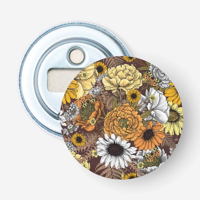 Bouquet of flowers- roses, peonies, daisies ans fe bottle opener (Front)