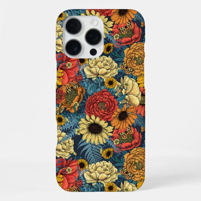 Bouquet of flowers- roses, peonies, daisies ans fe iPhone case (Back)