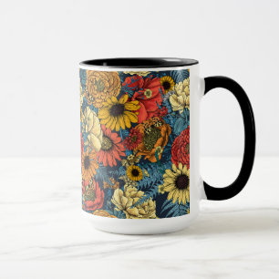 Bouquet of flowers- roses, peonies, daisies ans fe mug