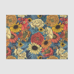 Bouquet of flowers- roses, peonies, daisies ans fe tissue paper