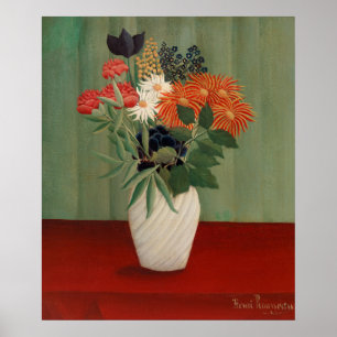 Bouquet of Flowers with China Asters & Tokyos Art Poster