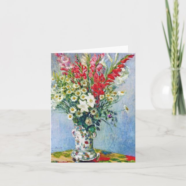 Bouquet of Gadiolas Lilies and Dasies Claude Monet Card (Front)