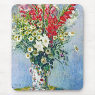 Bouquet of Gadiolas Lilies and Dasies Claude Monet Mouse Mat