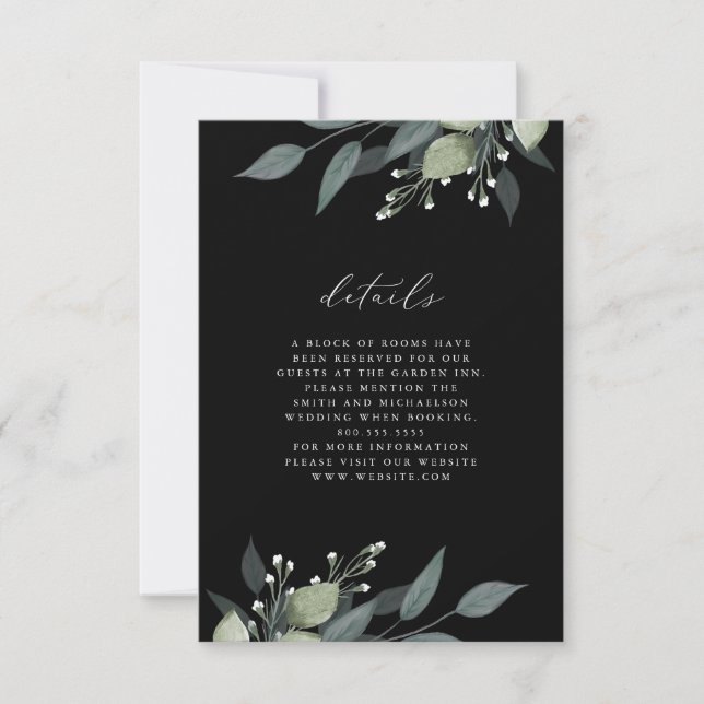 Bouquet of Greenery Details Card (Front)
