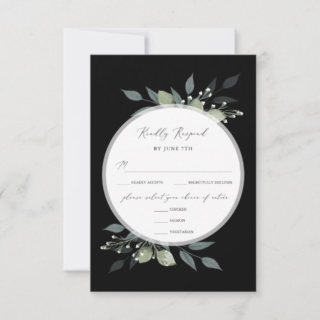 Bouquet of Greenery RSVP Card (Front)