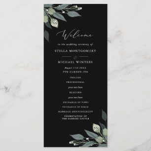 Bouquet of Greenery Wedding Program Programme