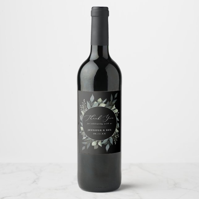 Bouquet of Greenery Wine Label (Front)