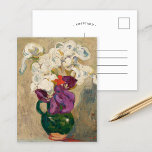 Bouquet of Iris | Louis Valtat Postcard<br><div class="desc">Bouquet of Iris in a Green Pitcher | Bouquet d’iris au pichet vert (circa 1905) | Original artwork by French artist Louis Valtat (1869-1952). The painting depicts a still life of purple and white iris flowers in a green vase. Use the design tools to add custom text or personalise the...</div>