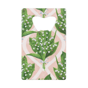 Bouquet of lilly of the valley flowers on pink