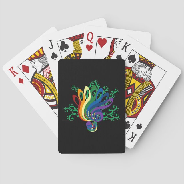 Bouquet of Music Clefs Playing Cards (Back)
