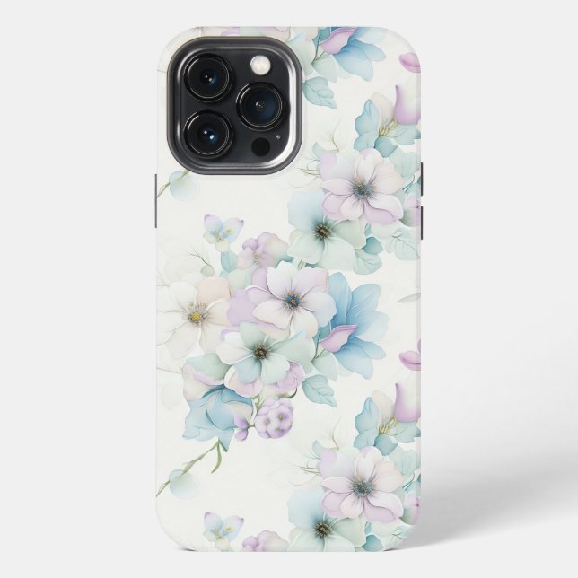 Bouquet of Pastel Flowers Pattern iPhone Case (Back)
