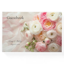 Bouquet of pink and white ranunculus closeup