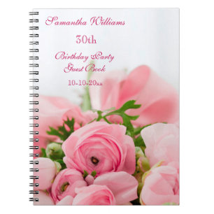 Bouquet Of Pink Roses 30th Birthday Notebook
