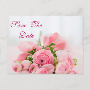 Bouquet Of Pink Roses 75th Birthday Save The Date Announcement Postcard