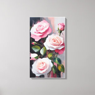 Bouquet of pink roses canvas print