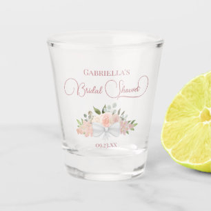 Bouquet of Pink Roses Elegant Bridal Shower Shot Glass