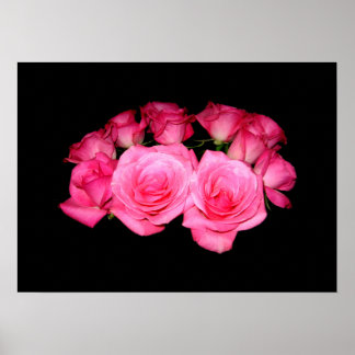 Bouquet of pink roses poster