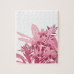 Bouquet of pink tropical plants jigsaw puzzle