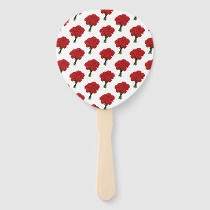 Bouquet of Red Carnations – Elegant Romantic Art Hand Fan