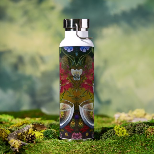 Bouquet of Red Flowers Classic Floral Still Life Water Bottle (Outdoor)