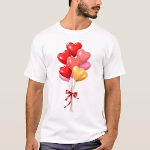 Bouquet of red, pink, and gold heart shaped T-Shirt