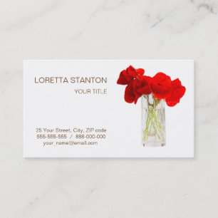 Bouquet of red poppies business card