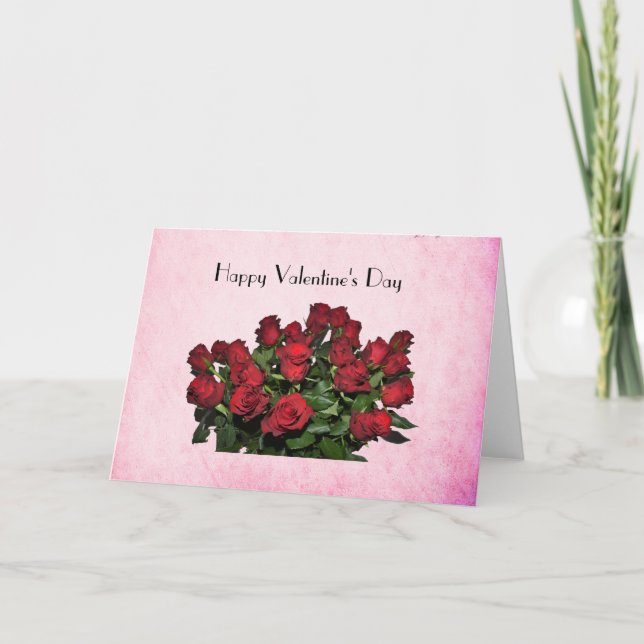 Bouquet of red roses card (Front)