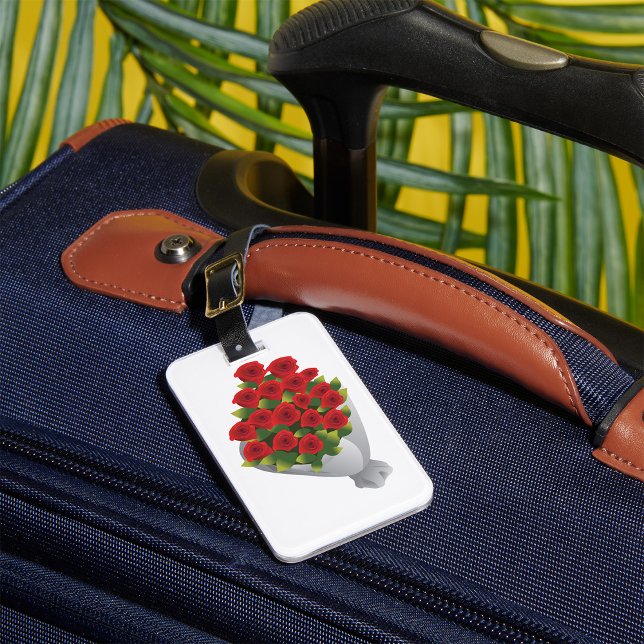 Bouquet Of Red Roses Luggage Tag (Creator Uploaded)