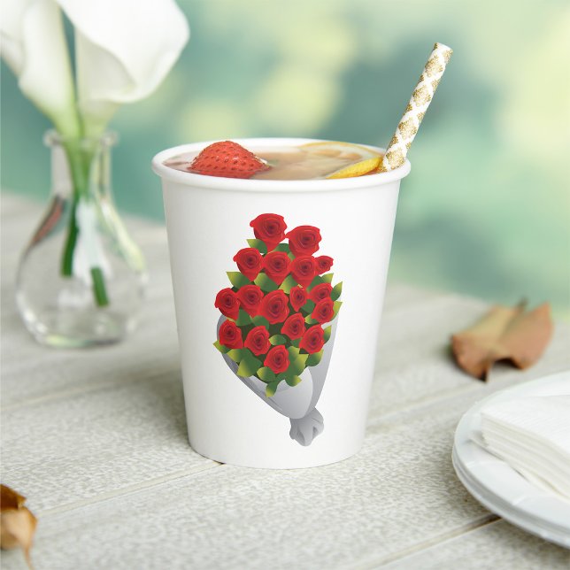 Bouquet Of Red Roses Paper Cups (Creator Uploaded)