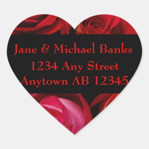 Bouquet of Red Roses Wedding Return Address Label