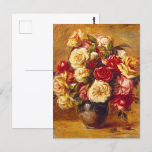 Bouquet of roses, Auguste Renoir Postcard