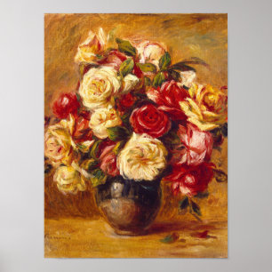 Bouquet of roses, Auguste Renoir Poster
