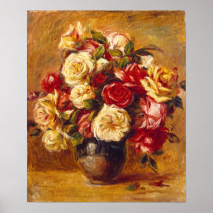 Bouquet of roses, Auguste Renoir Poster