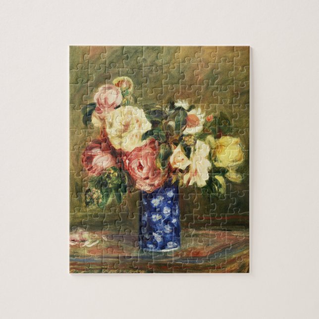 Bouquet of Roses by Pierre-Auguste Renoir Classic Jigsaw Puzzle (Vertical)
