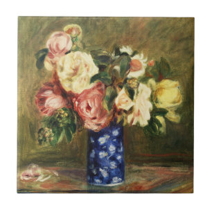 Bouquet of Roses by Pierre-Auguste Renoir Classic Tile