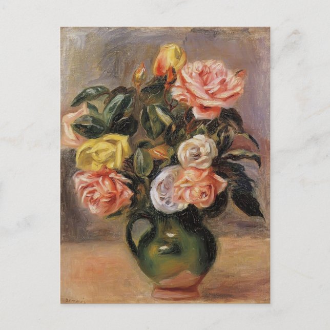 Bouquet of Roses by Pierre-Auguste Renoir Postcard (Front)