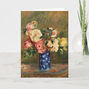 Bouquet of Roses by Renoir Impressionist Painting Card