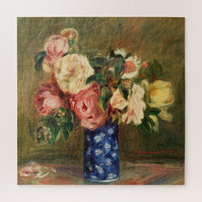 Bouquet of Roses by Renoir Impressionist Painting Jigsaw Puzzle (Vertical)