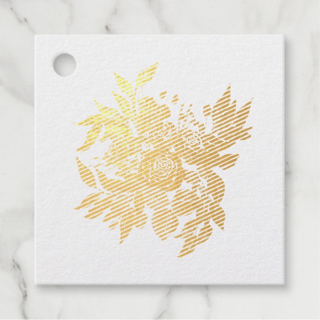 Bouquet of roses favour tags (Front)