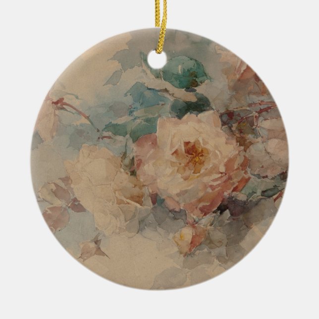 Bouquet of Roses – Franz Bischoff Ceramic Tree Decoration (Front)